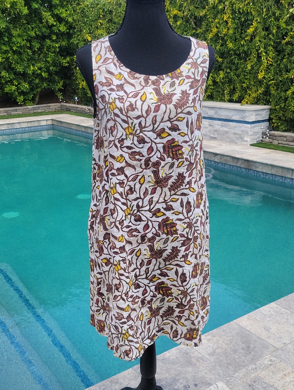 Rachel Zoe 100% Linen Whimsical Floral And Heart Dress With Pockets S